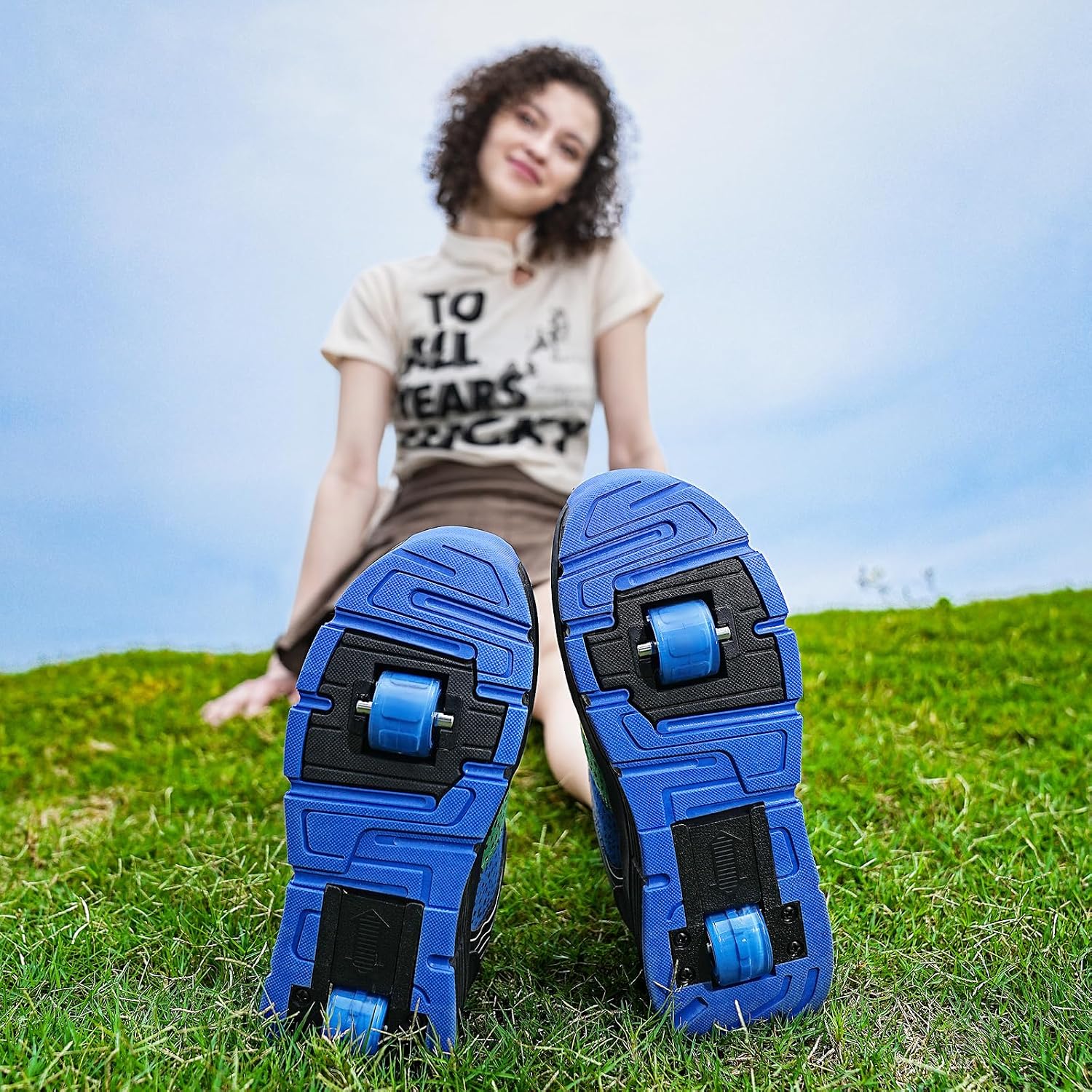 HOVERKICKES Kids Roller Skate Shoes with Wheels Roller Sneakers for...