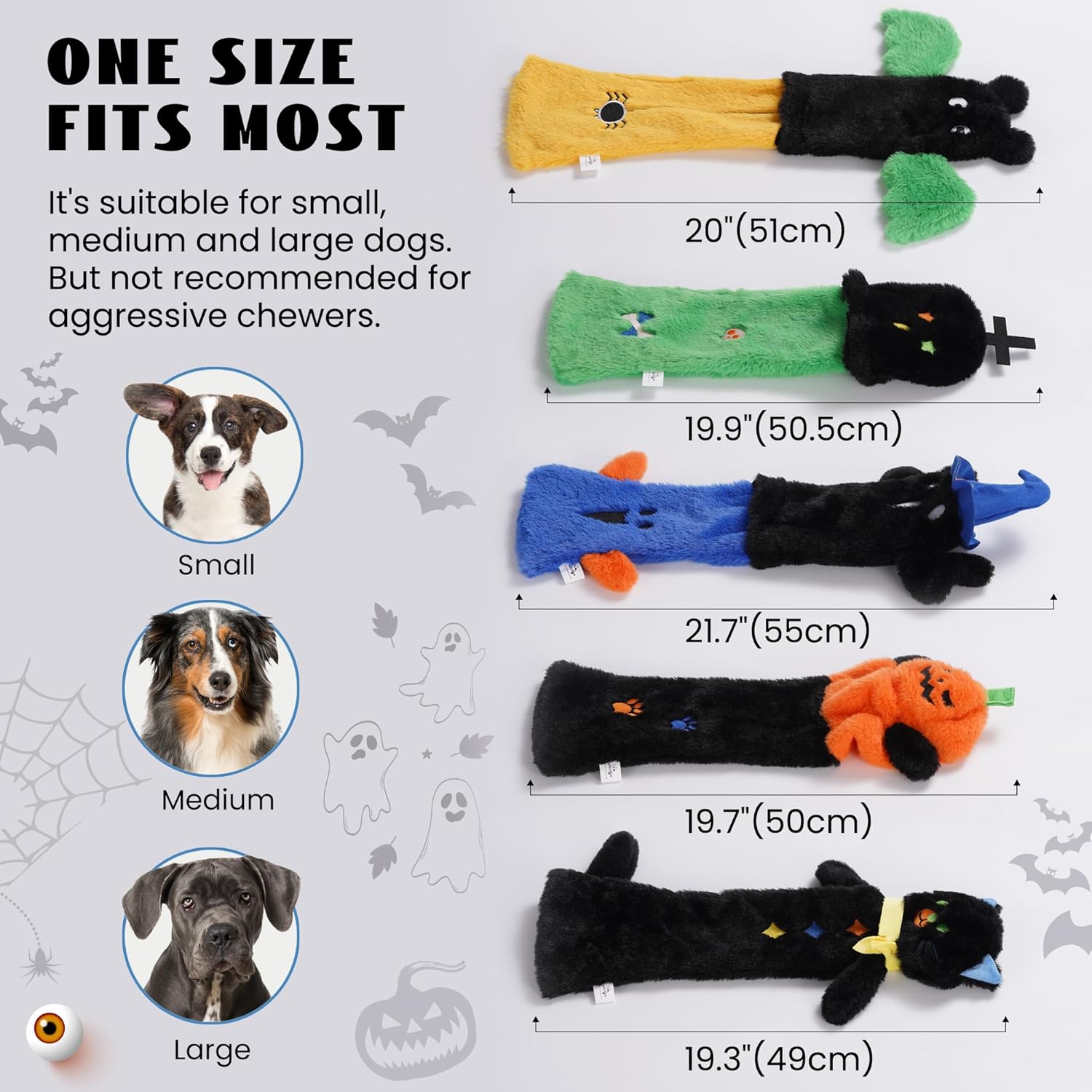 Nocciola 5 piezas de juguetes chirriantes para perros de Halloween,...