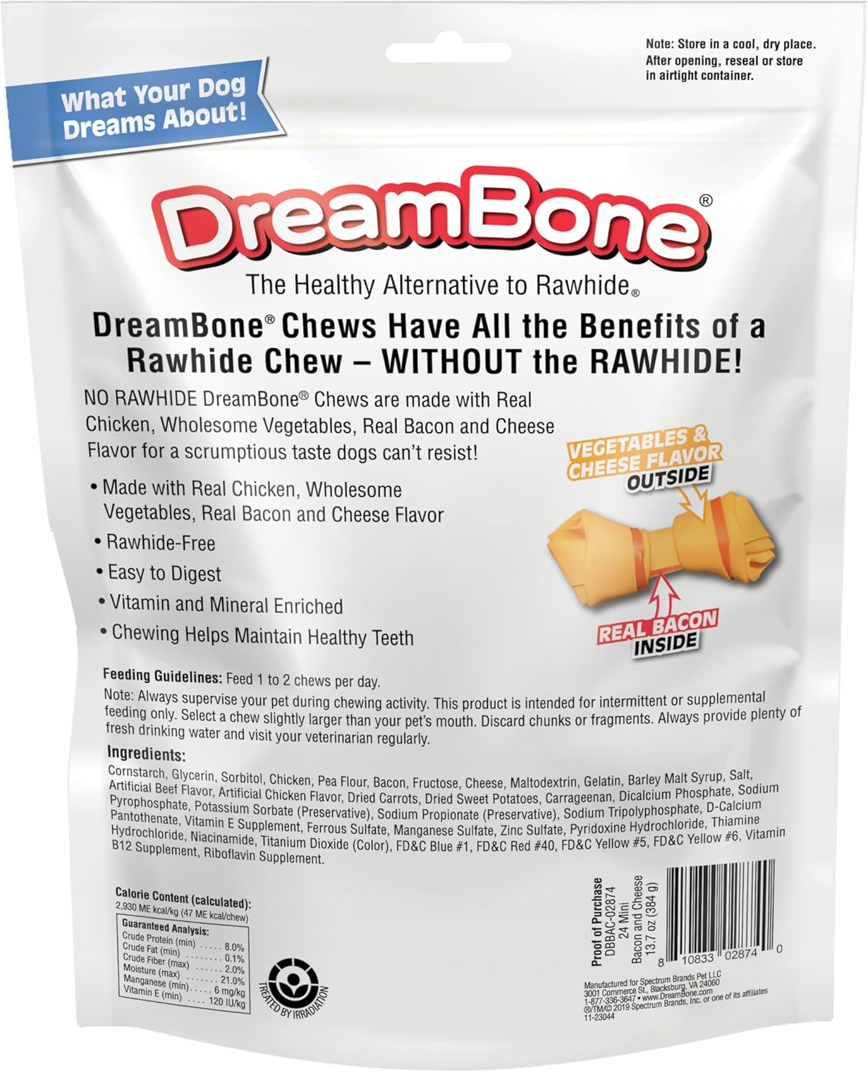 DreamBone Mini masticables, hechos con sabor real a tocino y queso,...