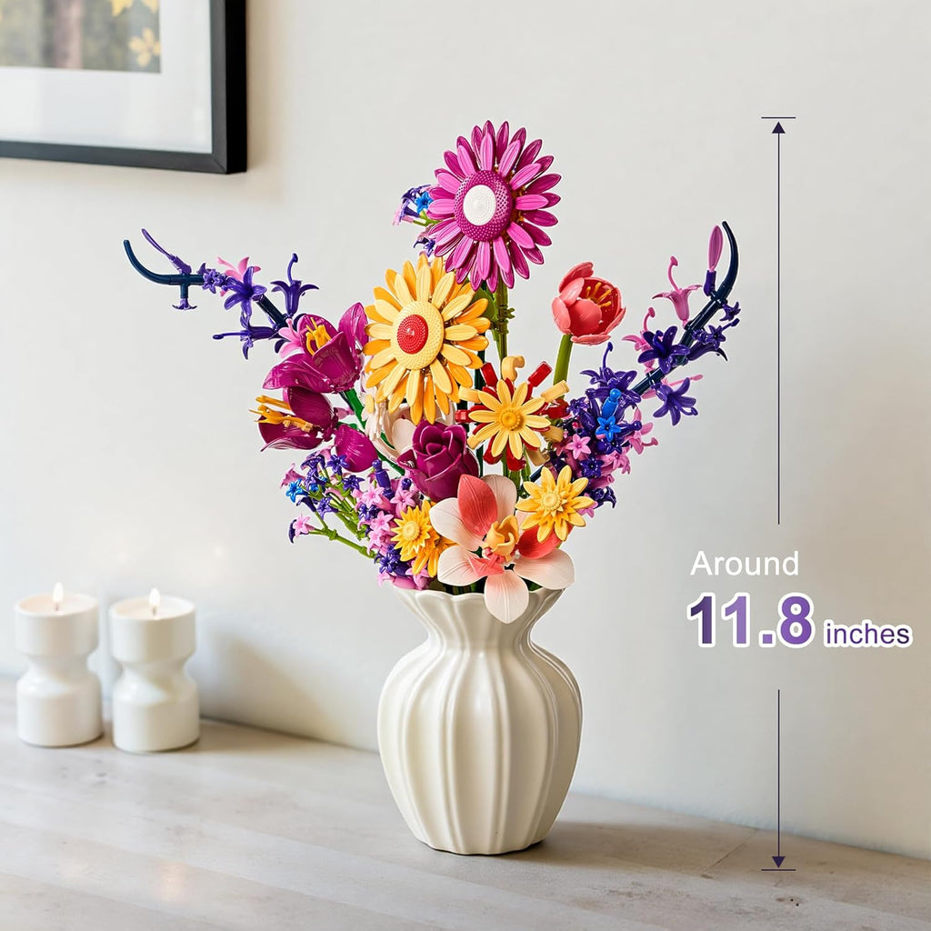 EWED Juego de construcción de ramo de flores de girasoles para adul...