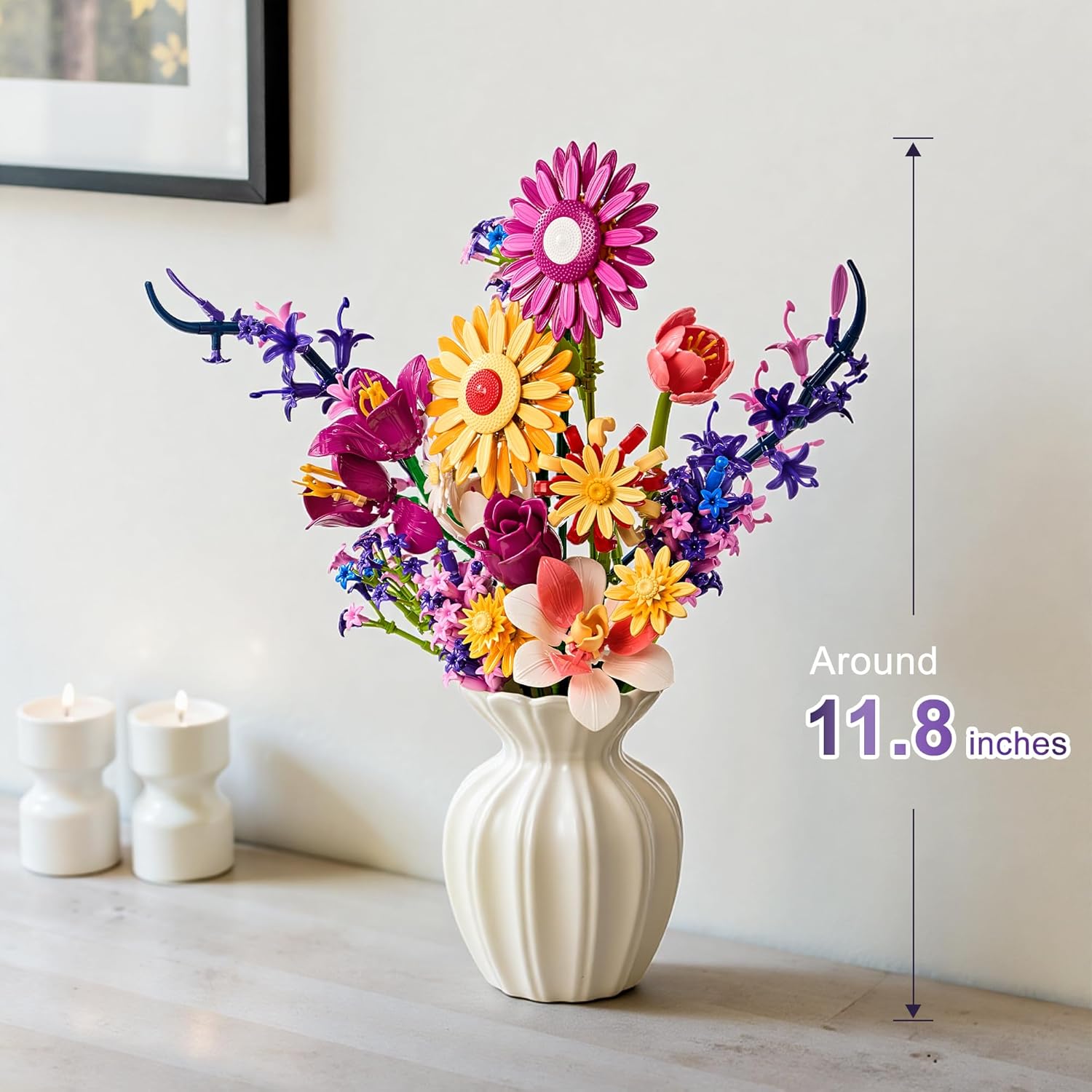 EWED Juego de construcción de ramo de flores de girasoles para adul...