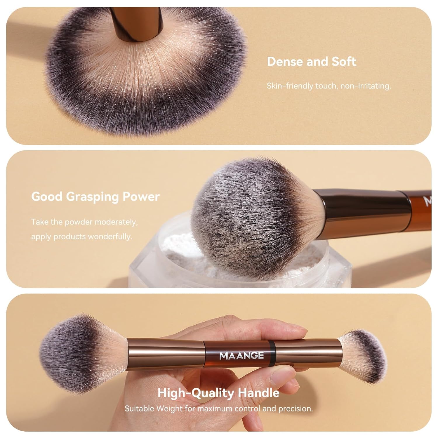 MAANGE Juego de 7 pinceles para maquillaje con bolsa, brochas de ma...