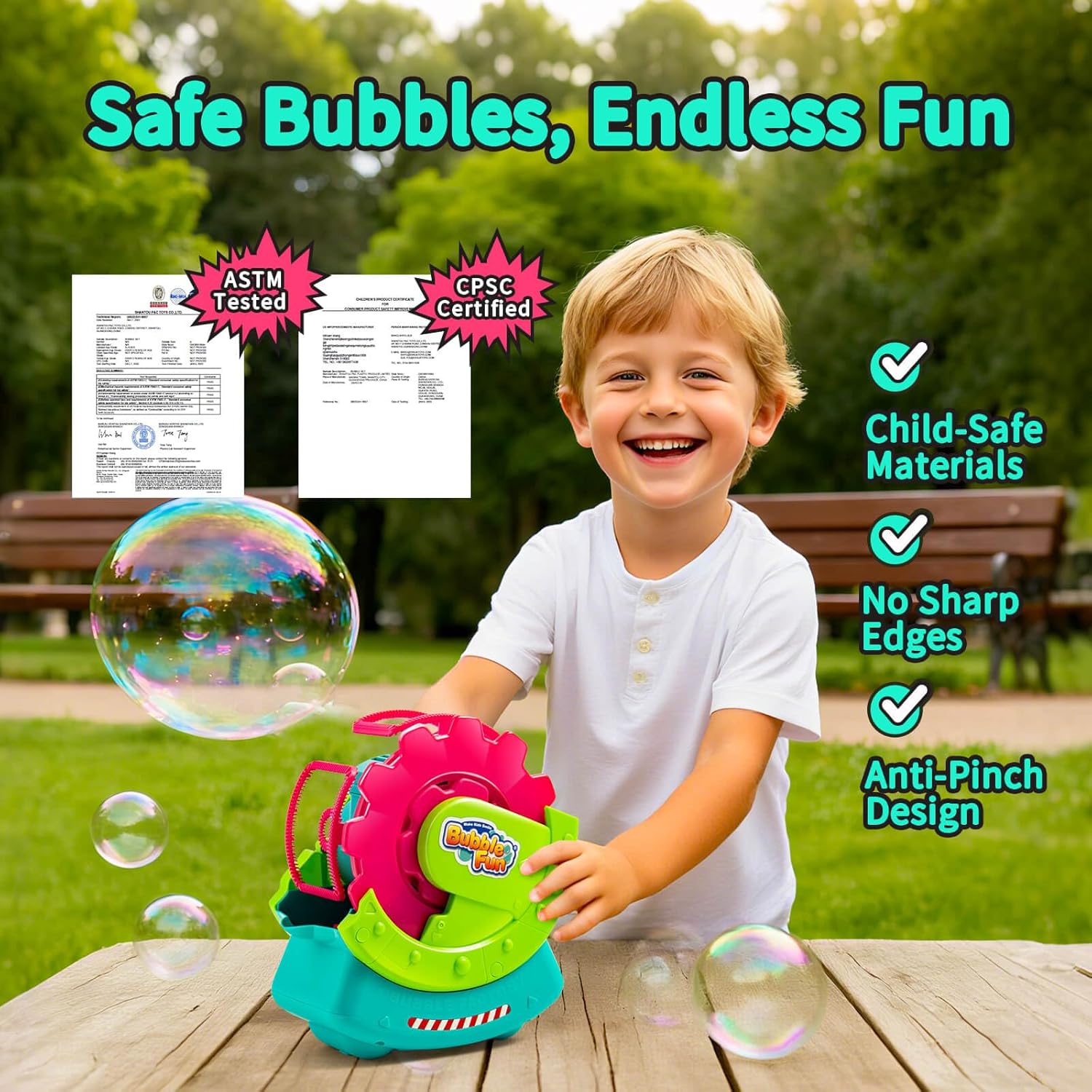 Máquina de burbujas para niños pequeños y mascotas, con solución se...