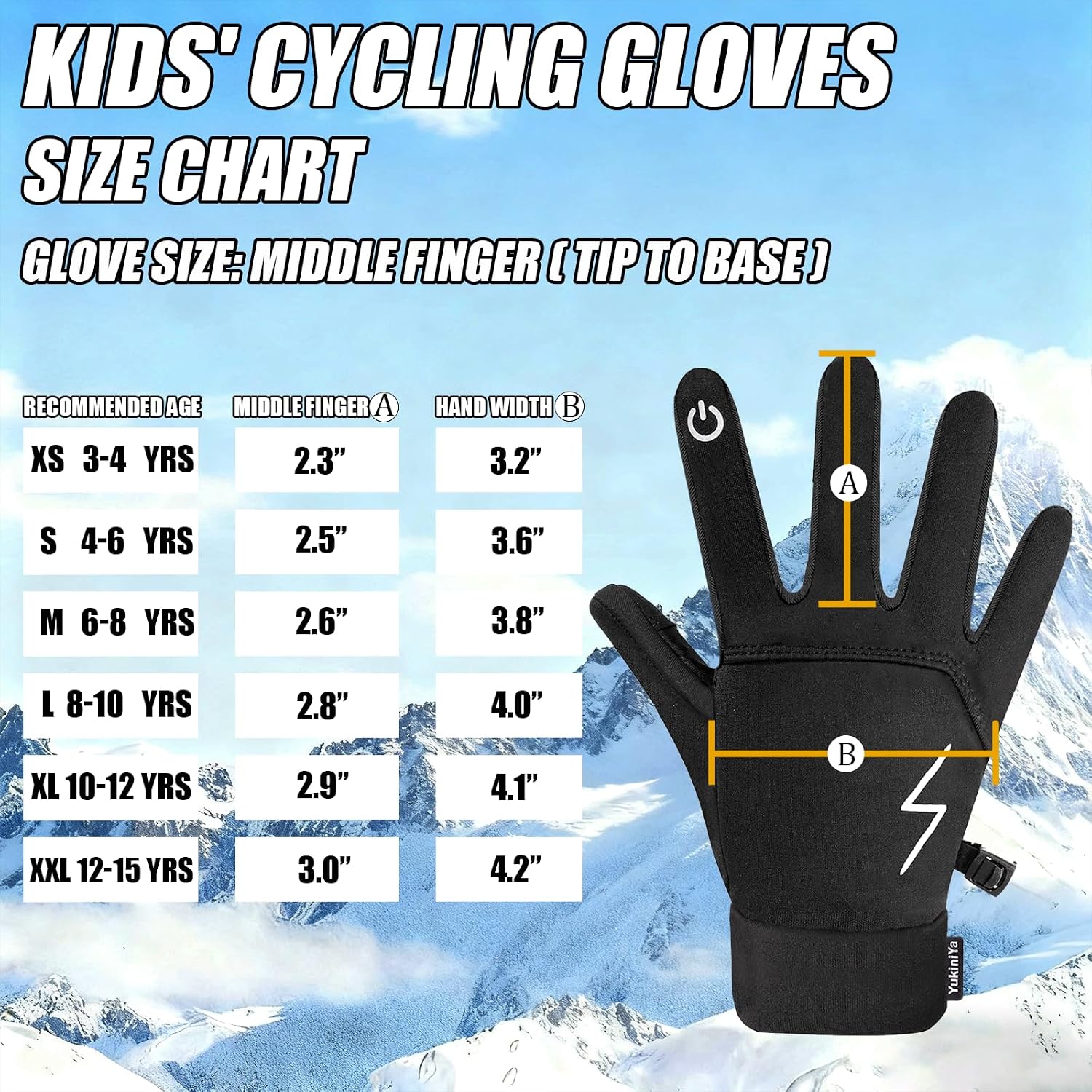 YukiniYa - Guantes de invierno para niños y niñas, térmicos, compat...