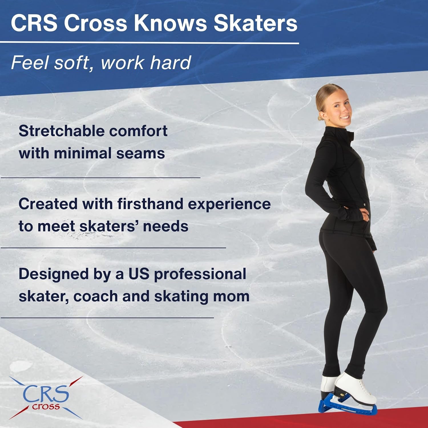 CRS Cross Leggings de patinaje sobre hielo. Leggins negros para pat...
