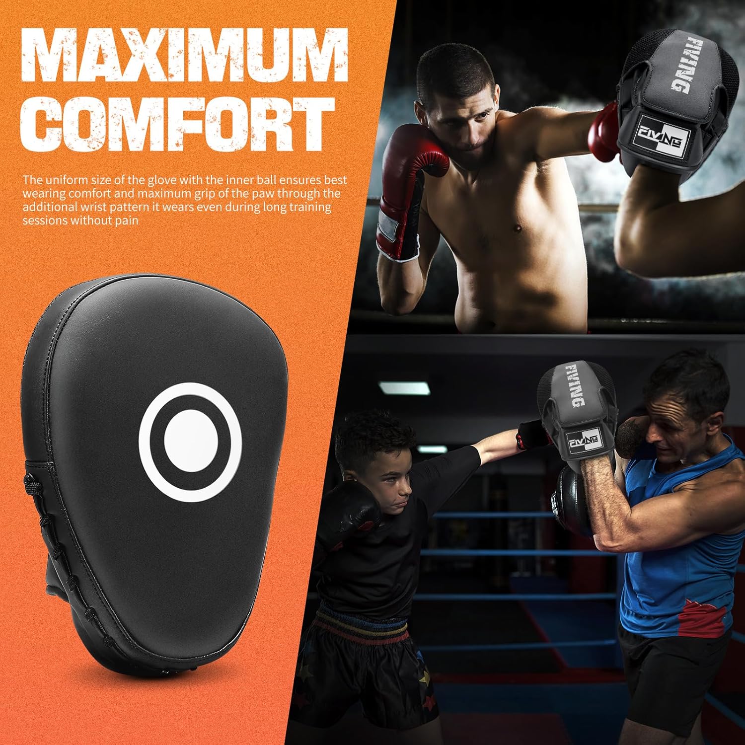 Almohadillas de boxeo para hombres, mujeres y niños, manoplas de cu...