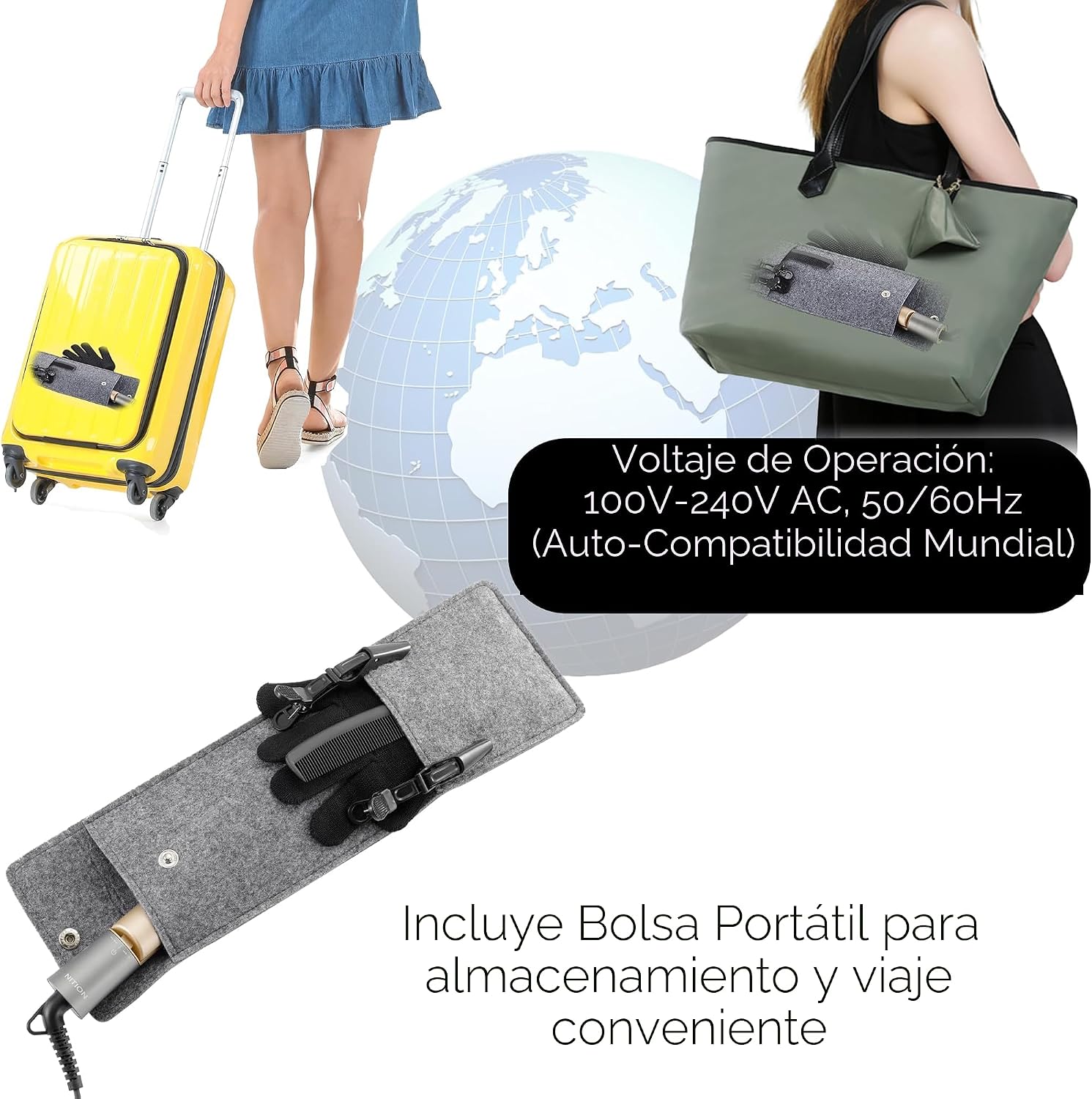 NITION - Plancha profesional de titanio para cabello, para un estil...