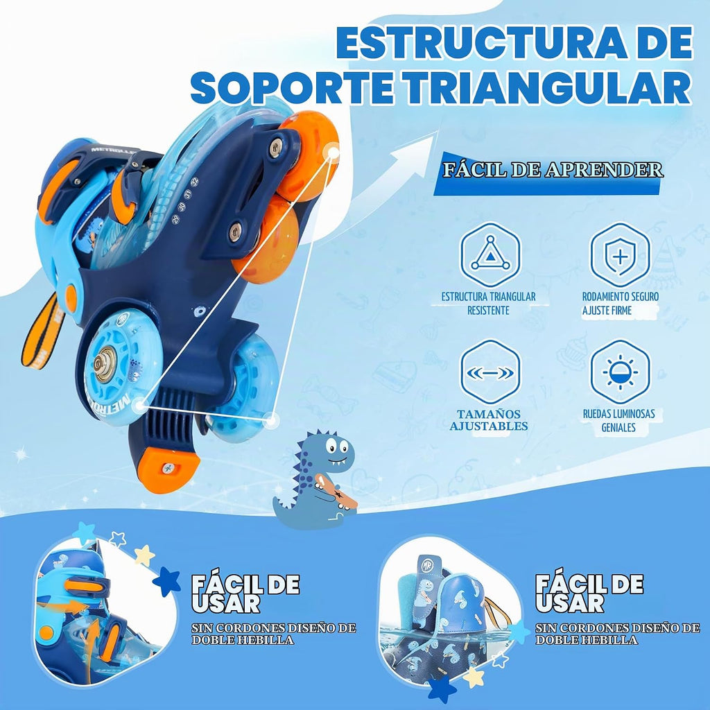 METROLLER Patines de equilibrio con ruedas ajustables para niños pe...