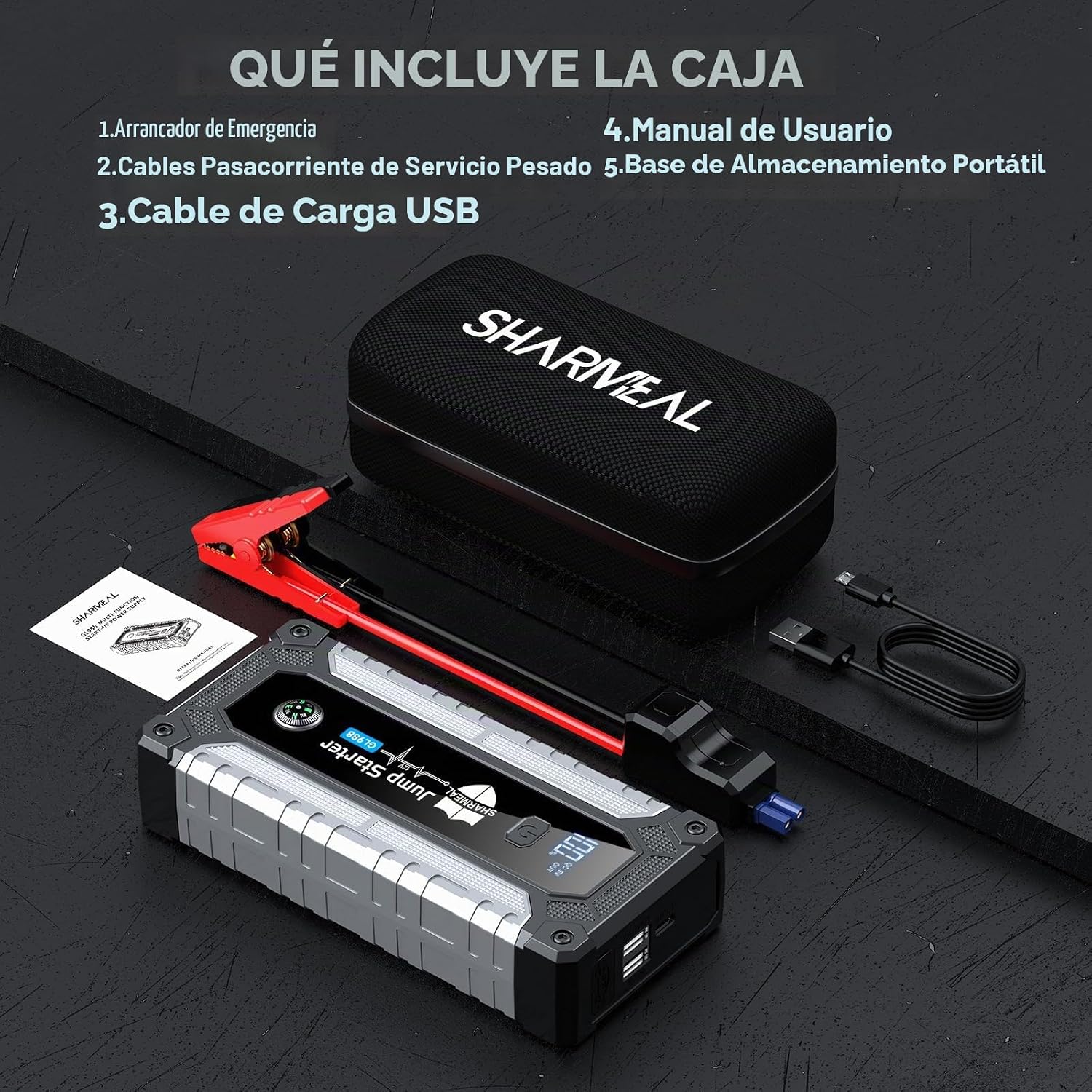 Arrancador de coche 6000A, arrancador portátil de batería de 12 V p...
