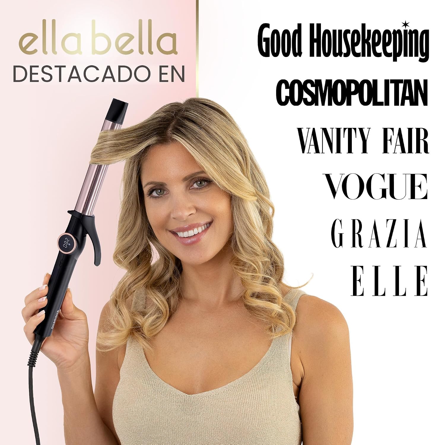 ELLA BELLA® Rizador delgado de 1 pulgada \u2013 Varita rizadora pro...
