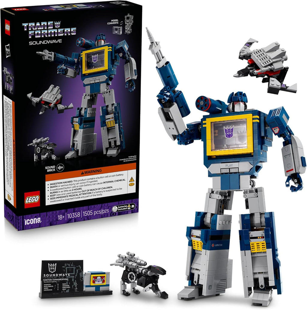 LEGO Icons Transformers: Soundwave - Building Set W\/Sound Effects...
