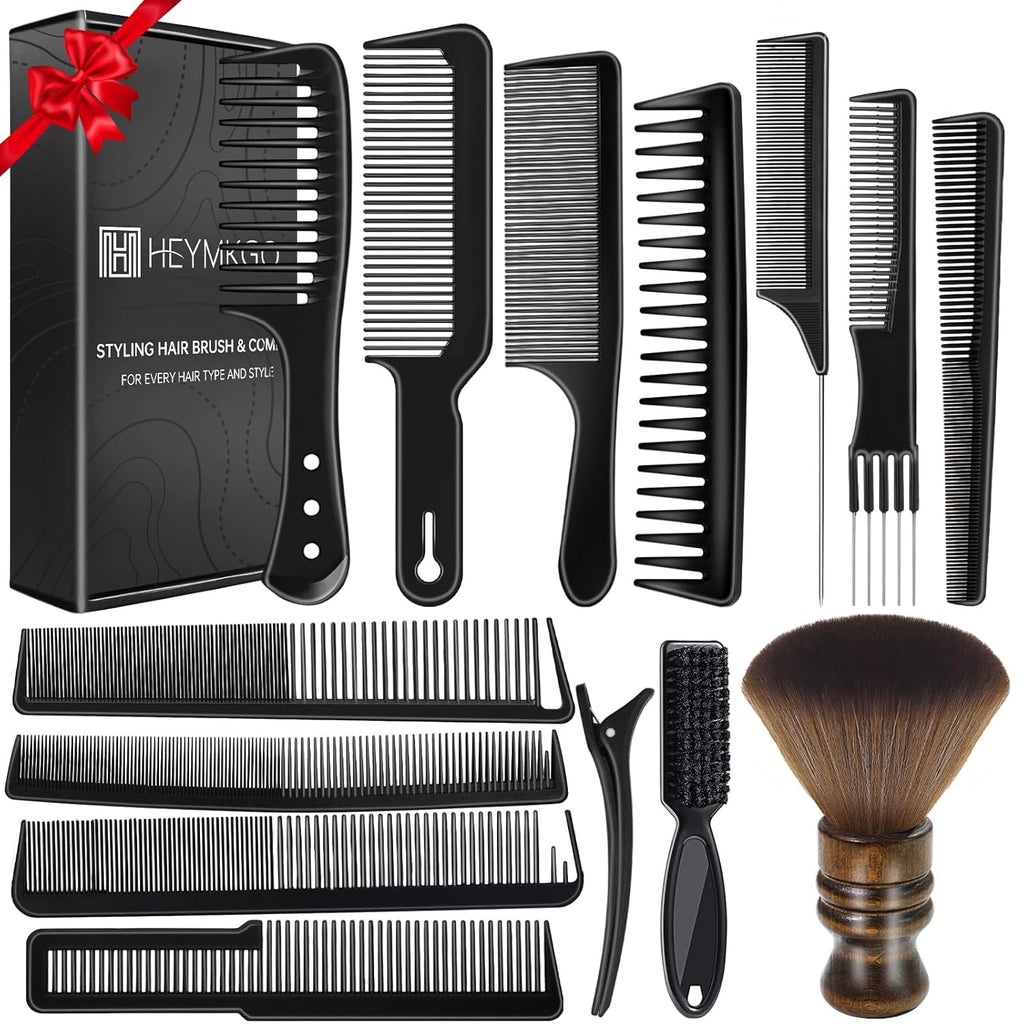 HEYMKGO Peine de peluquero, juego de 14 peines de corte de pelo, pe...