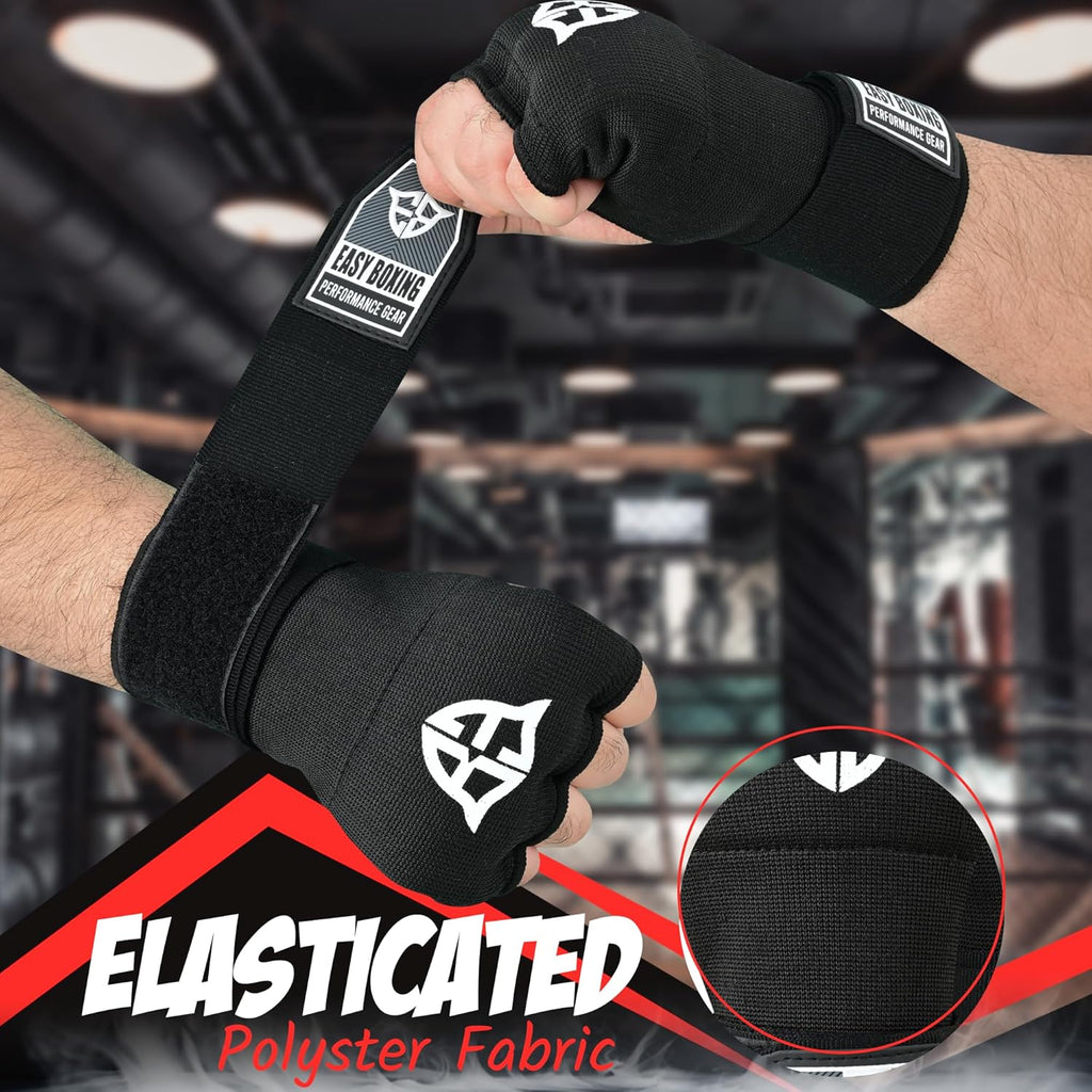 Easy Boxing Guantes interiores de gel, cierre de , muñequeras trans...