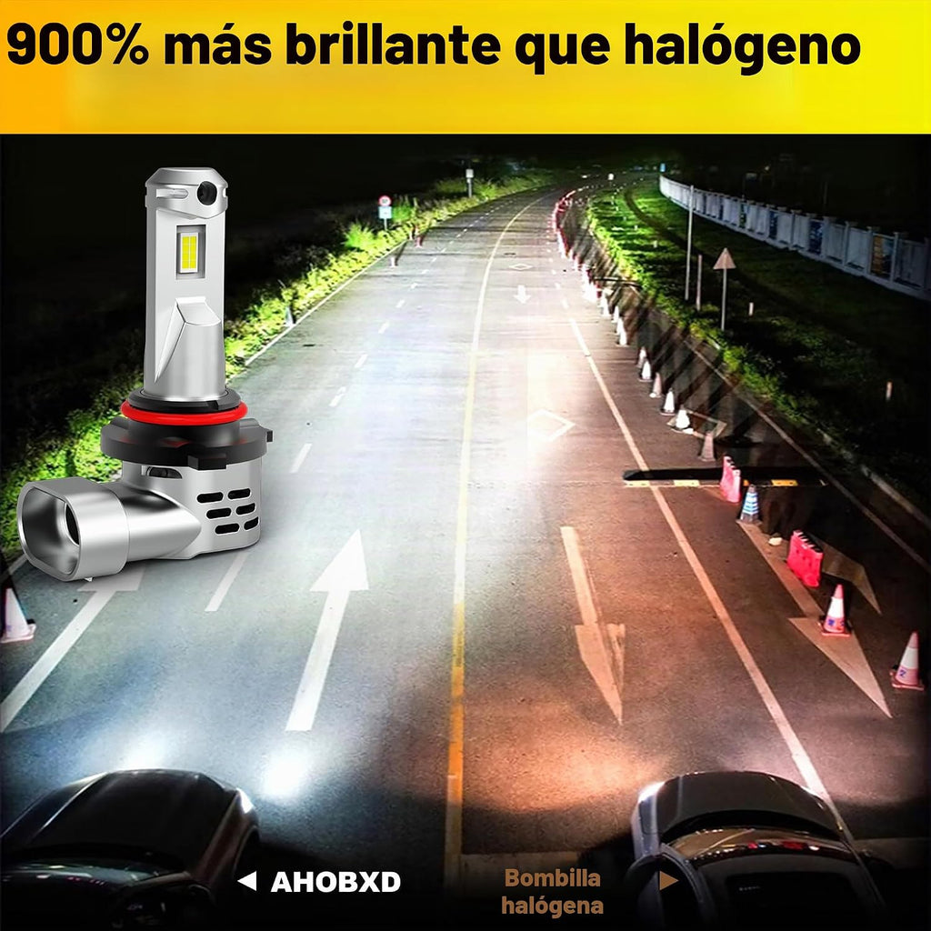 AHOBXD Bombilla 9005, 6500K Blanco con Ventilador de Refrigeración...