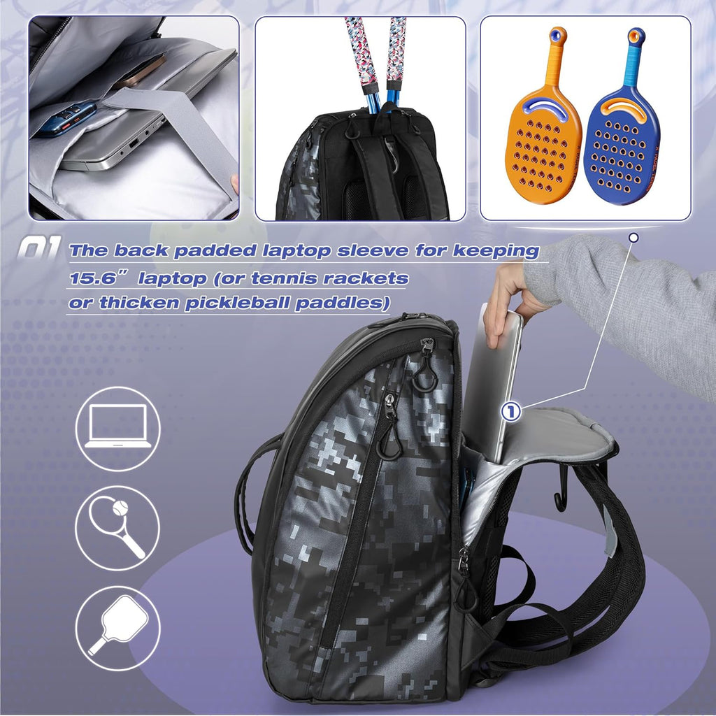 Mochila de Pickleball Smasrob, para 4 palas de Pickleball, mochila...