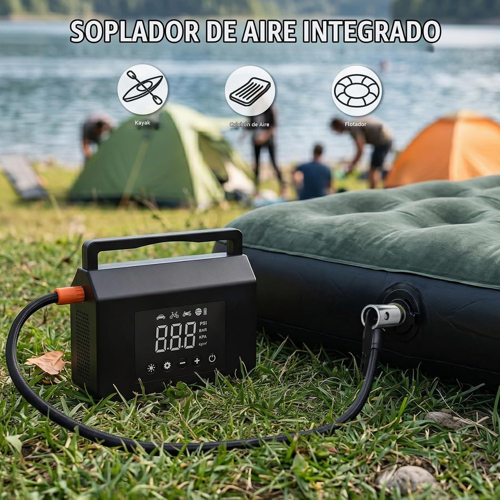 Arrancador de batería de automóvil con compresor de aire, inflador...