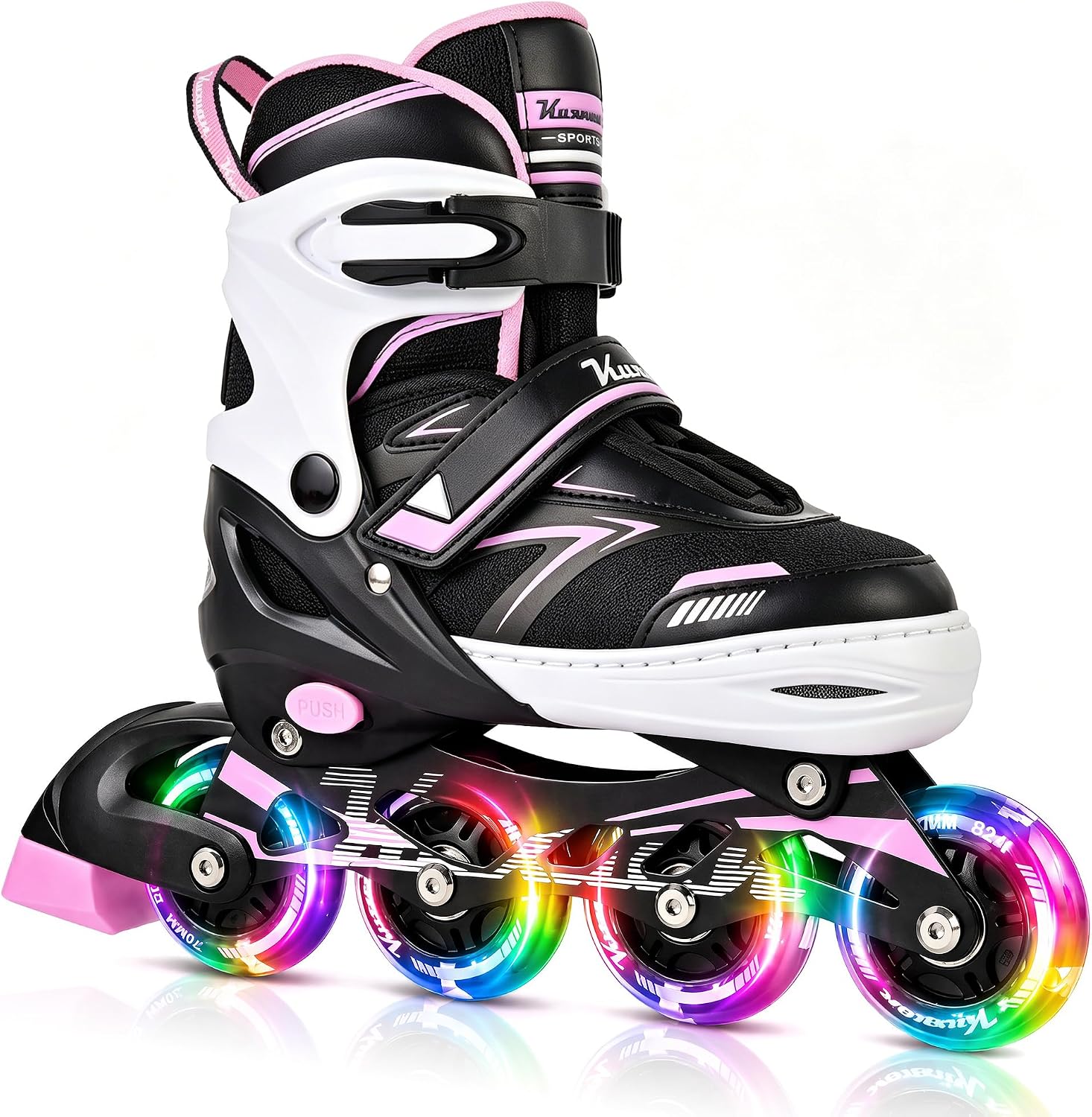 Kuxuan - Patines en línea ajustables iluminadores para niños de 5 a...