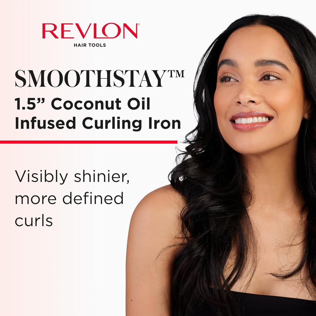 REVLON SmoothStay - Rizador de pelo con infusión de aceite de coco,...
