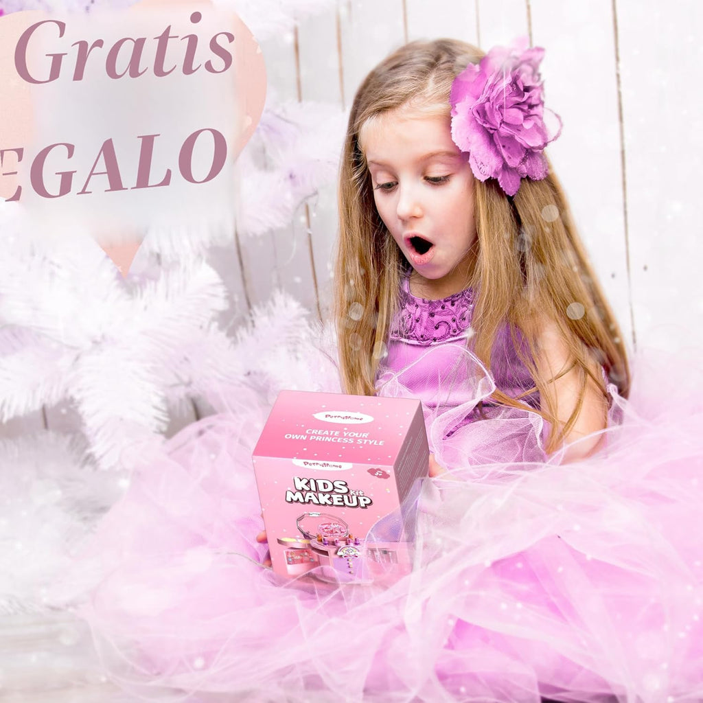 PERRYHOME Juego de maquillaje para niñas de 63 piezas, lavable, no...