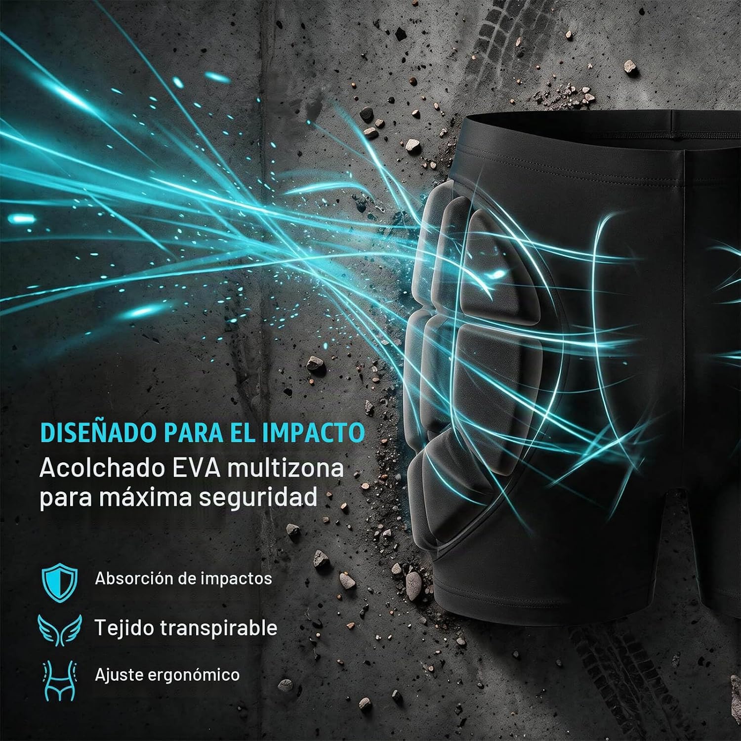 HIPS - Pantalones cortos acolchados para niños, con almohadillas pr...