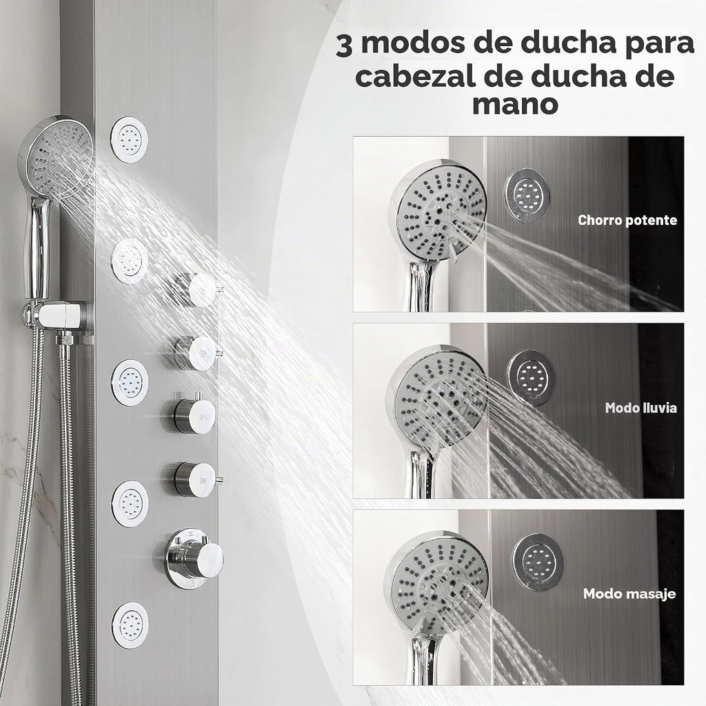 DELAVIN Torre de ducha del acero inoxidable, torre multi del panel...