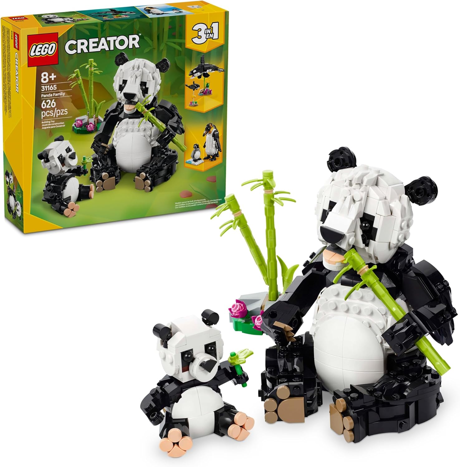 LEGO Creator 3 en 1 Familia de Pandas Salvajes - Kit de Juguetes de...