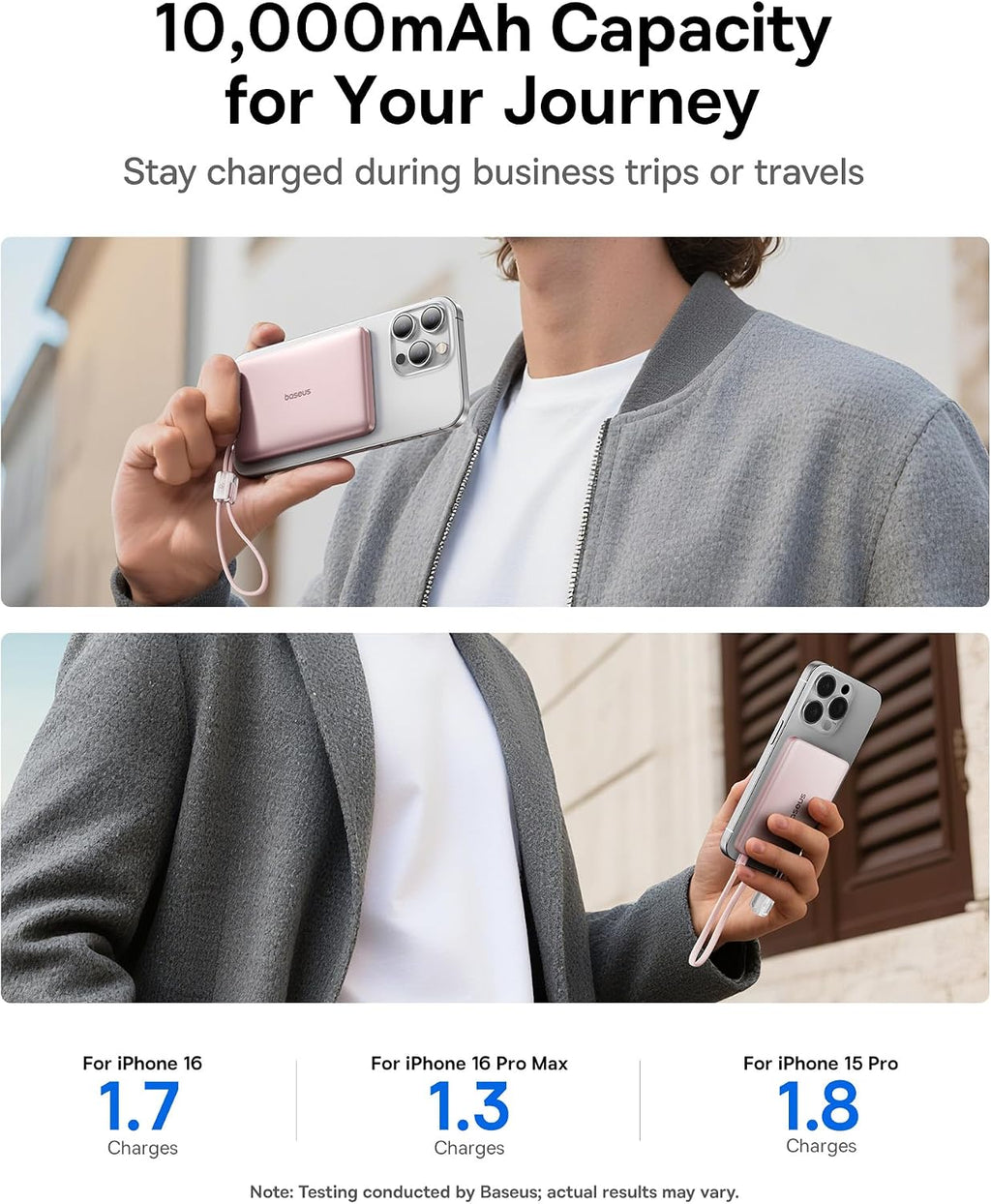 Baseus Picogo Qi2 - Cargador portátil Magsafe de 15 W, cargador por...