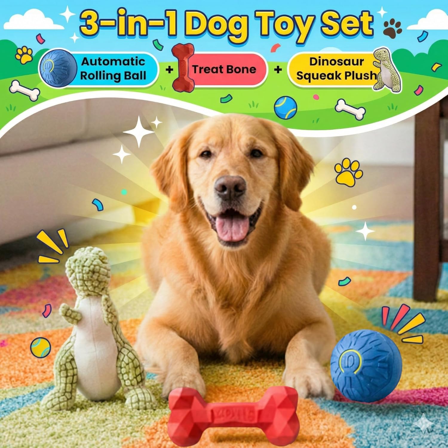 Fur4Fun Juego interactivo de juguete para perros para cachorros y p...