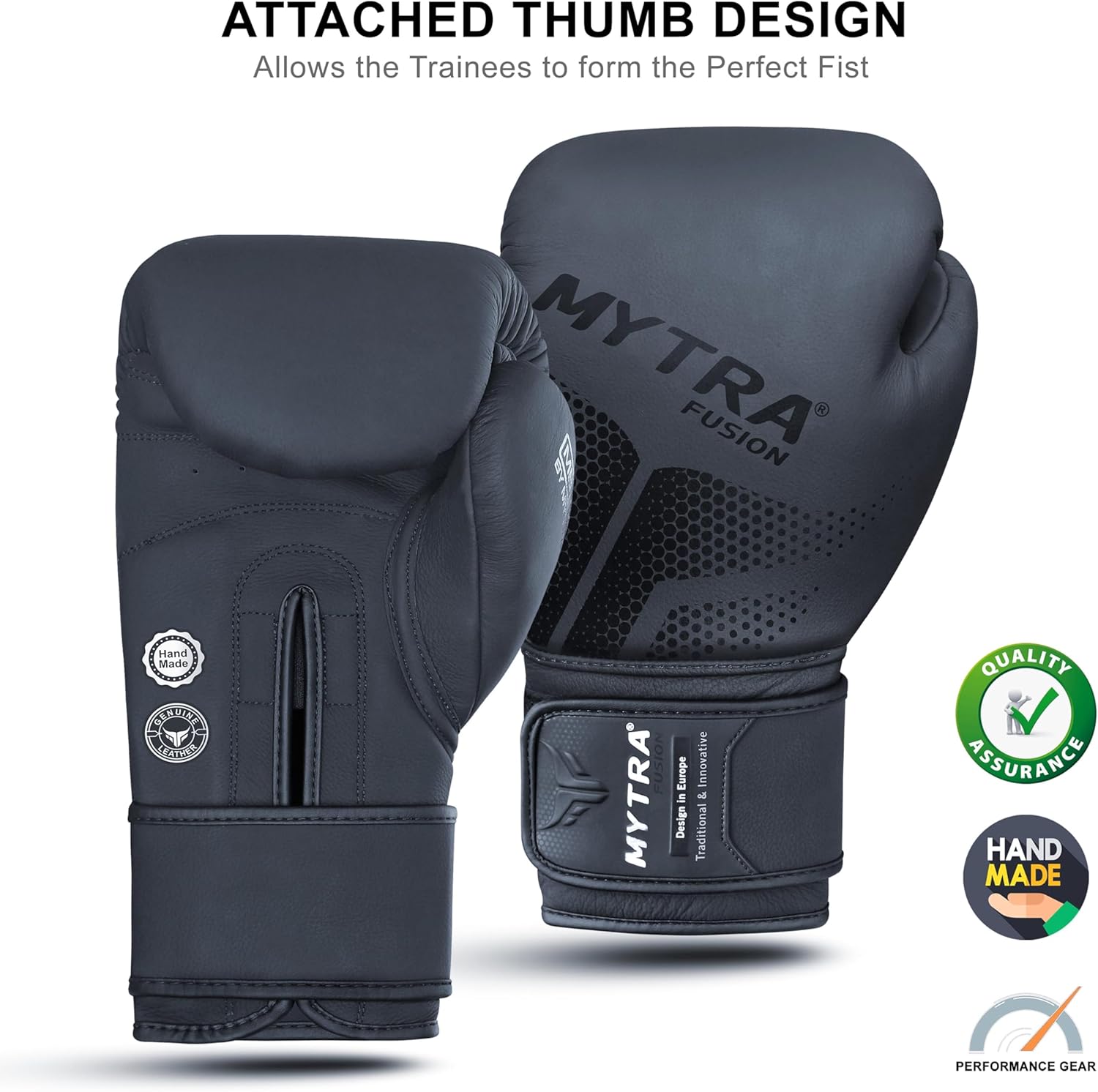 Mytra Fusion Guantes de boxeo Guantes de boxeo de cuero para hombre...