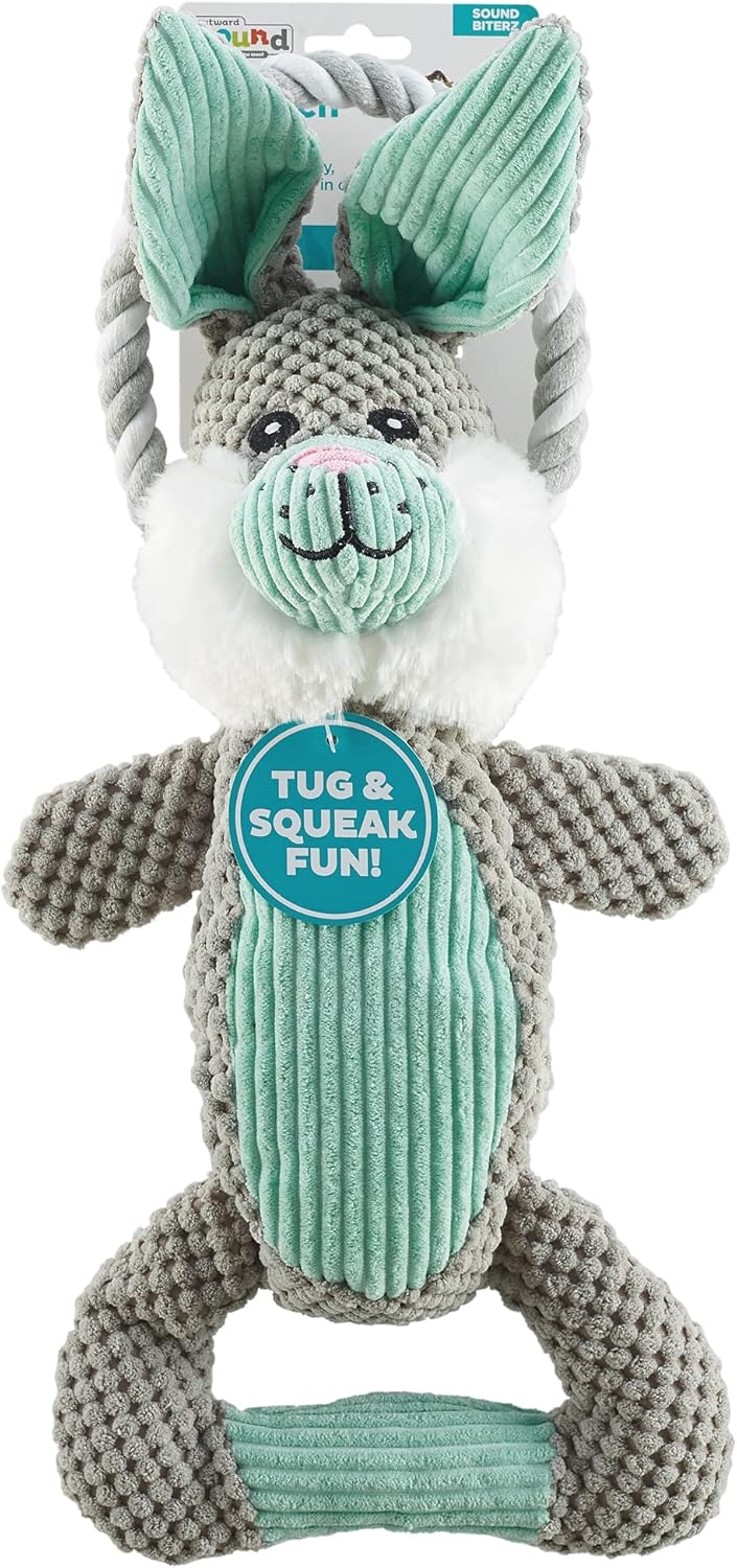 Outward Hound Scrunch Bunch Bunny - Juguete de peluche interactivo...