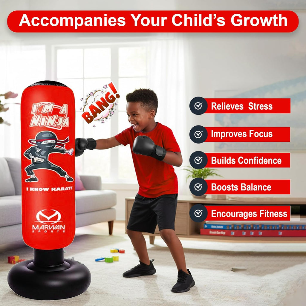Marwan Sports Ninja - Saco de boxeo para niños, juguete sensorial i...