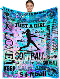 Manta de sóftbol, regalos para niñas y mujeres, manta de franela de...
