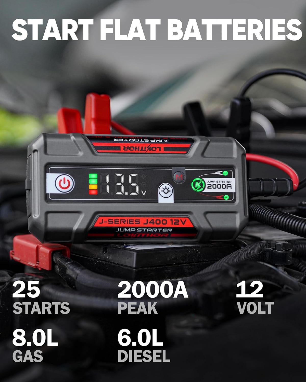 LOKITHOR Arrancador J400 con tecnología ConnectMax, arrancador de b...
