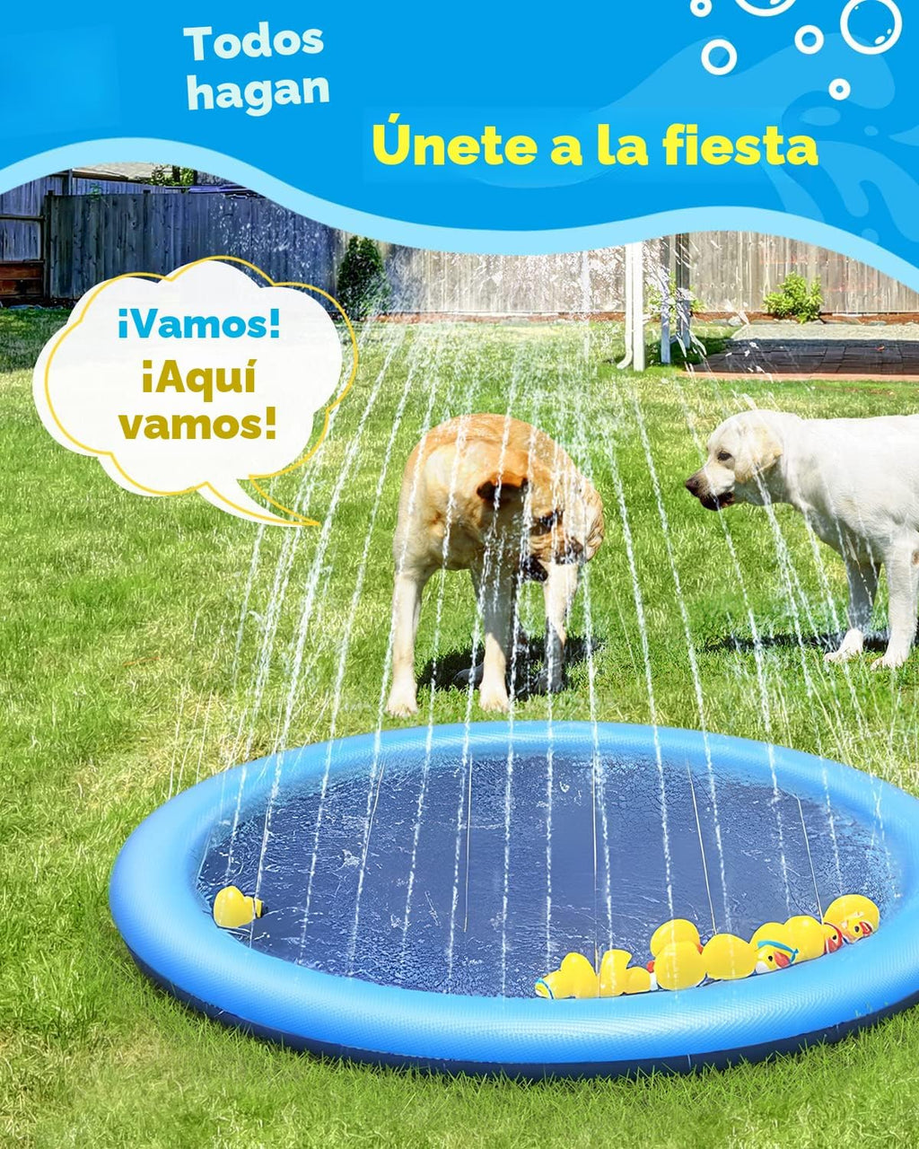Peteast - Almohadilla de salpicaduras para perros y niños - Piscina...