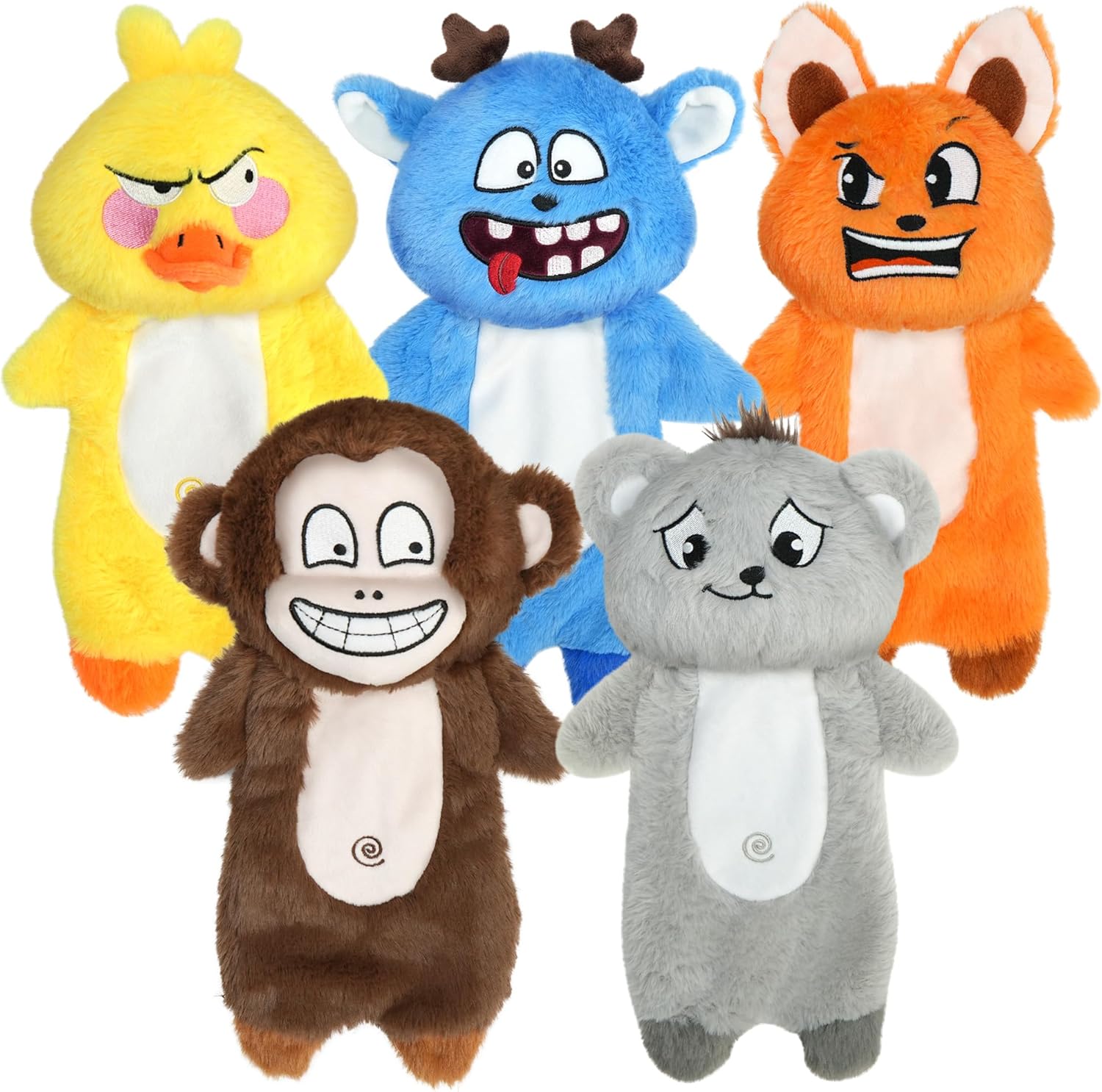 Prime Pets Paquete de 5 juguetes chirriantes para perros, sin cuerp...