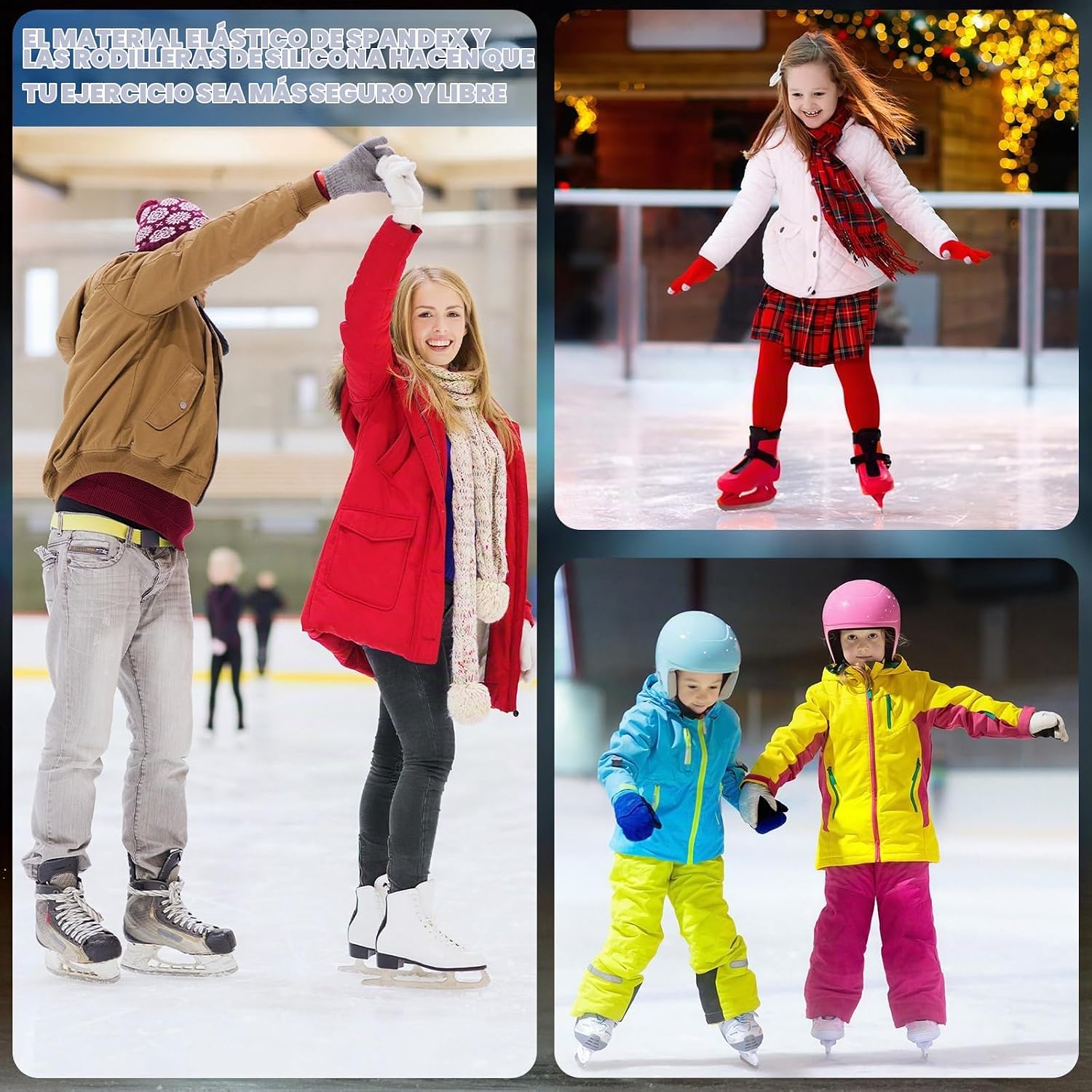 Shappy 2 Pares de Rodilleras para Patinaje sobre Hielo con Gel para...