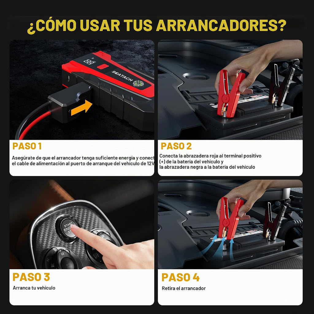 Scatach Jump Starter, 6000A batería Jumper Starter Caja de salto po...