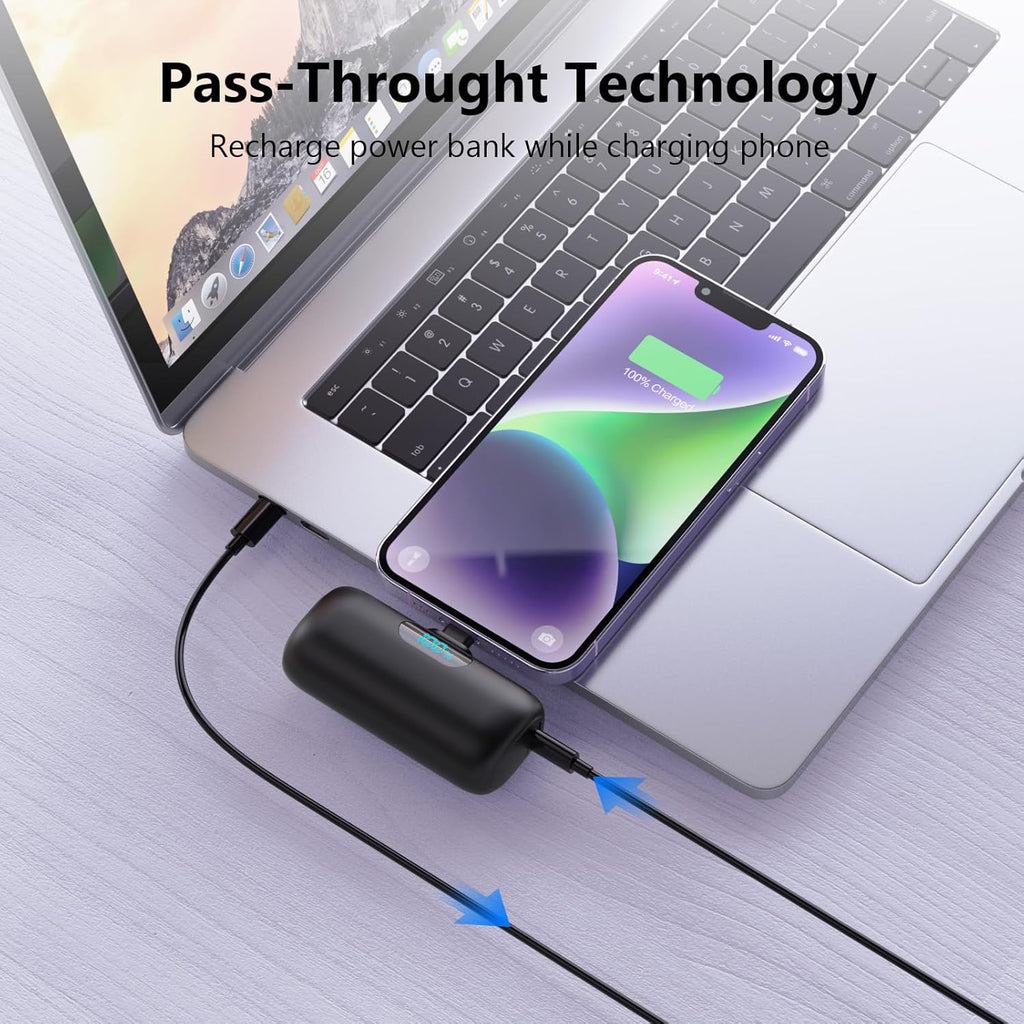Cargador portátil mini para iPhone serie 14\/13, batería de carga r...