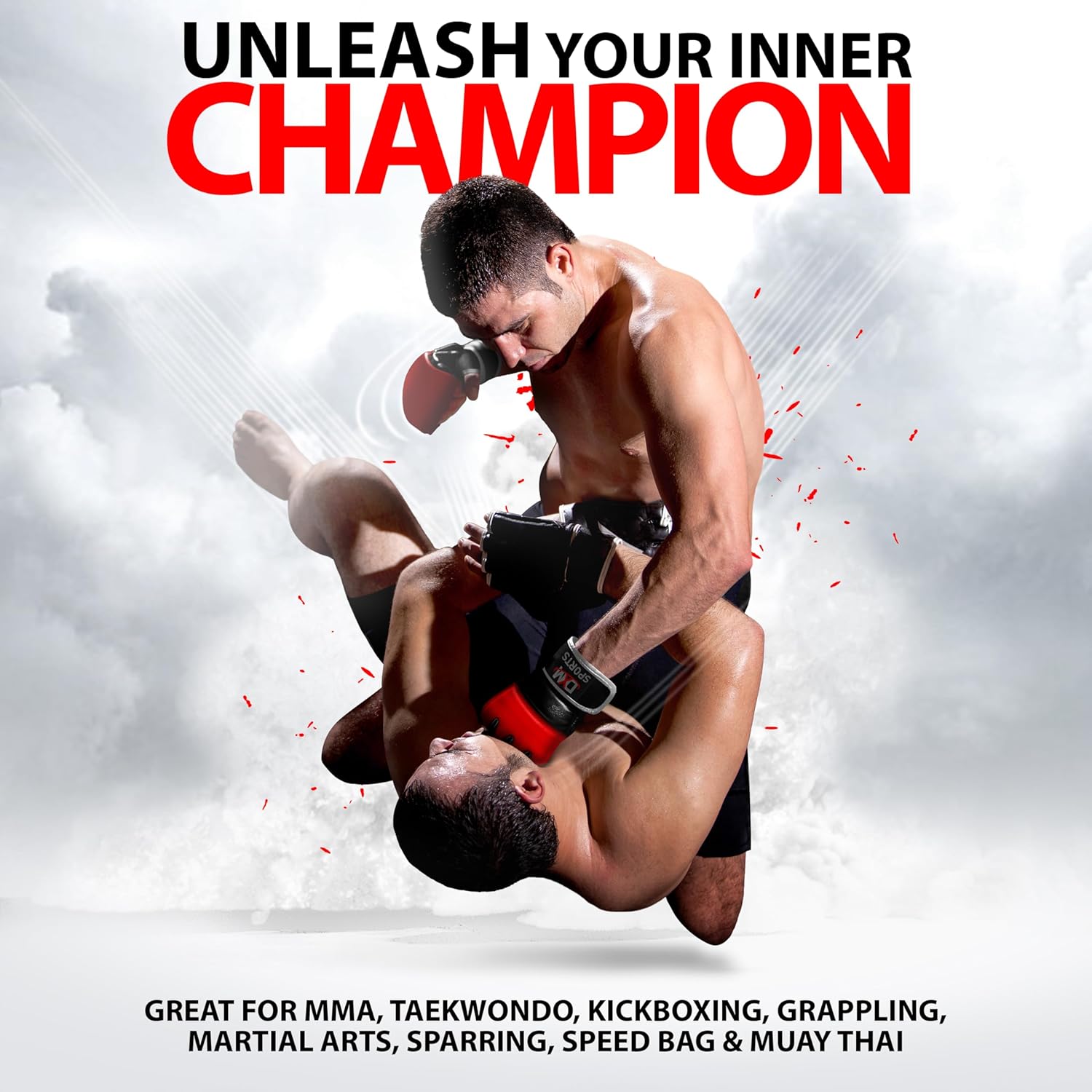 DXM SPORTS Guantes MMA para artes marciales, entrenamiento, combate...