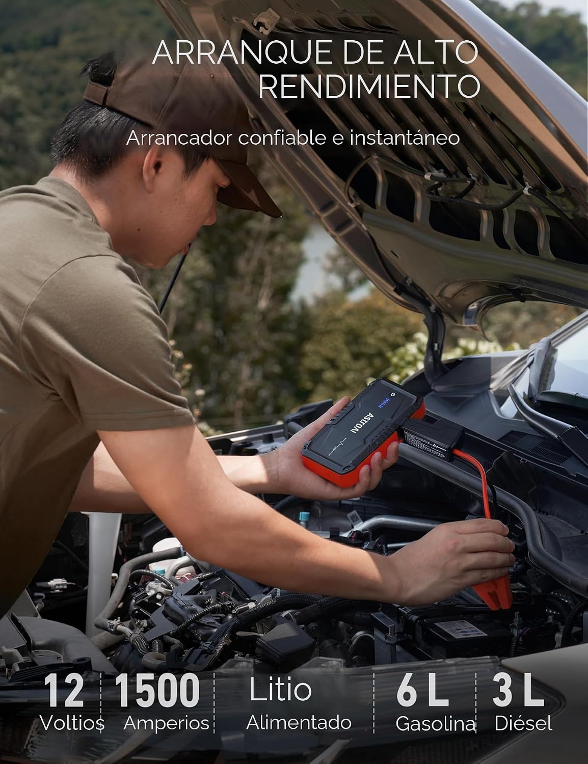 AstroAI S8 Arrancador de Batería de Coche, Paquete de Arrancador de...
