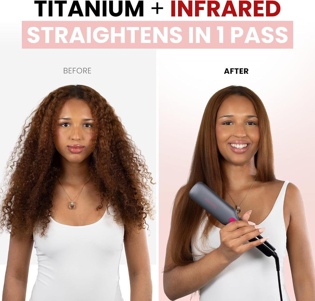 ELLA BELLA® Plancha de Pelo Plancha de Titanio Grande con Infrarroj...