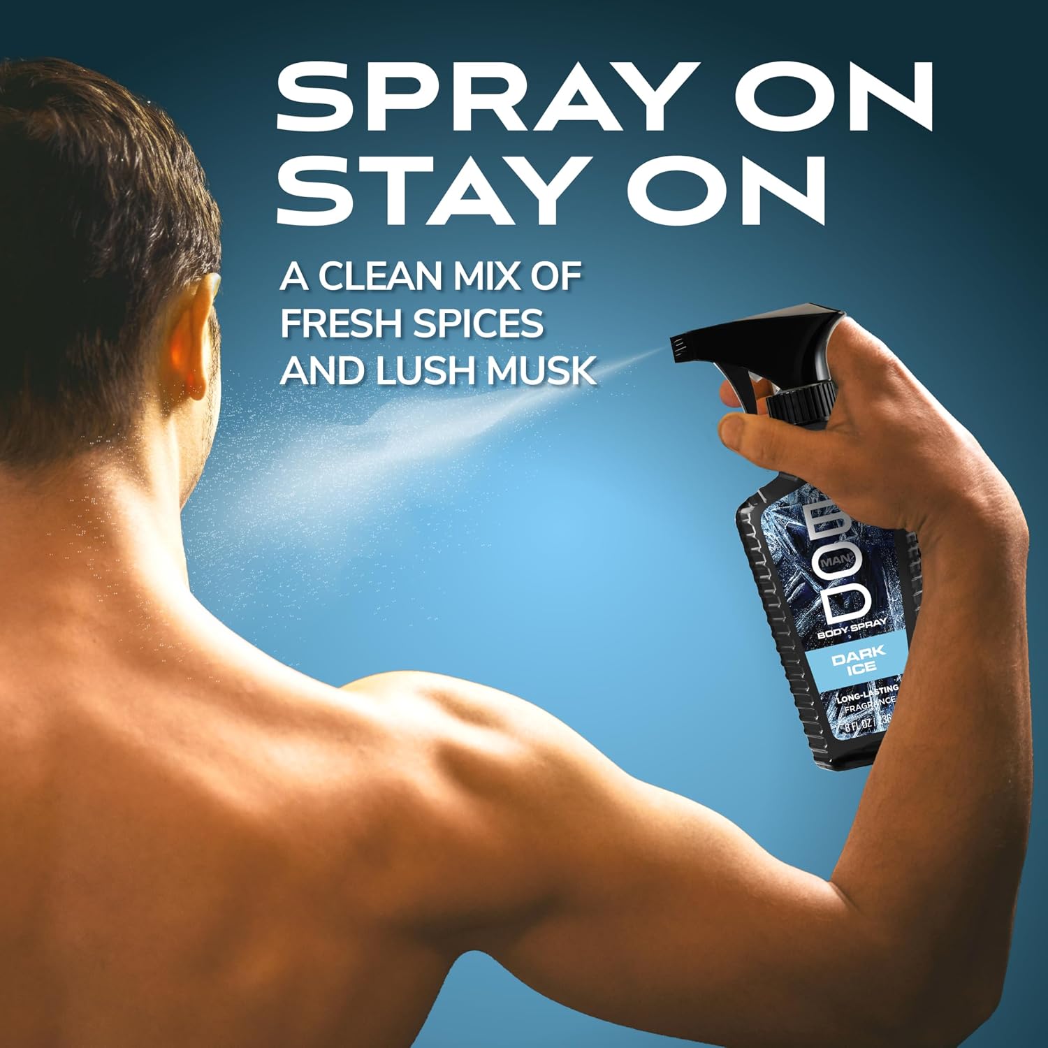 BOD man Fragancia corporal en aerosol, hielo oscuro, 8 onzas líquid...
