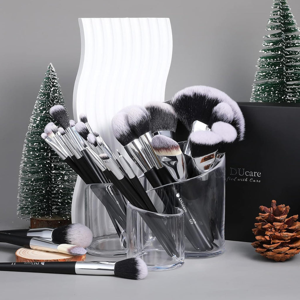 DUcare Juego de 32 brochas de maquillaje de grado profesional, ultr...