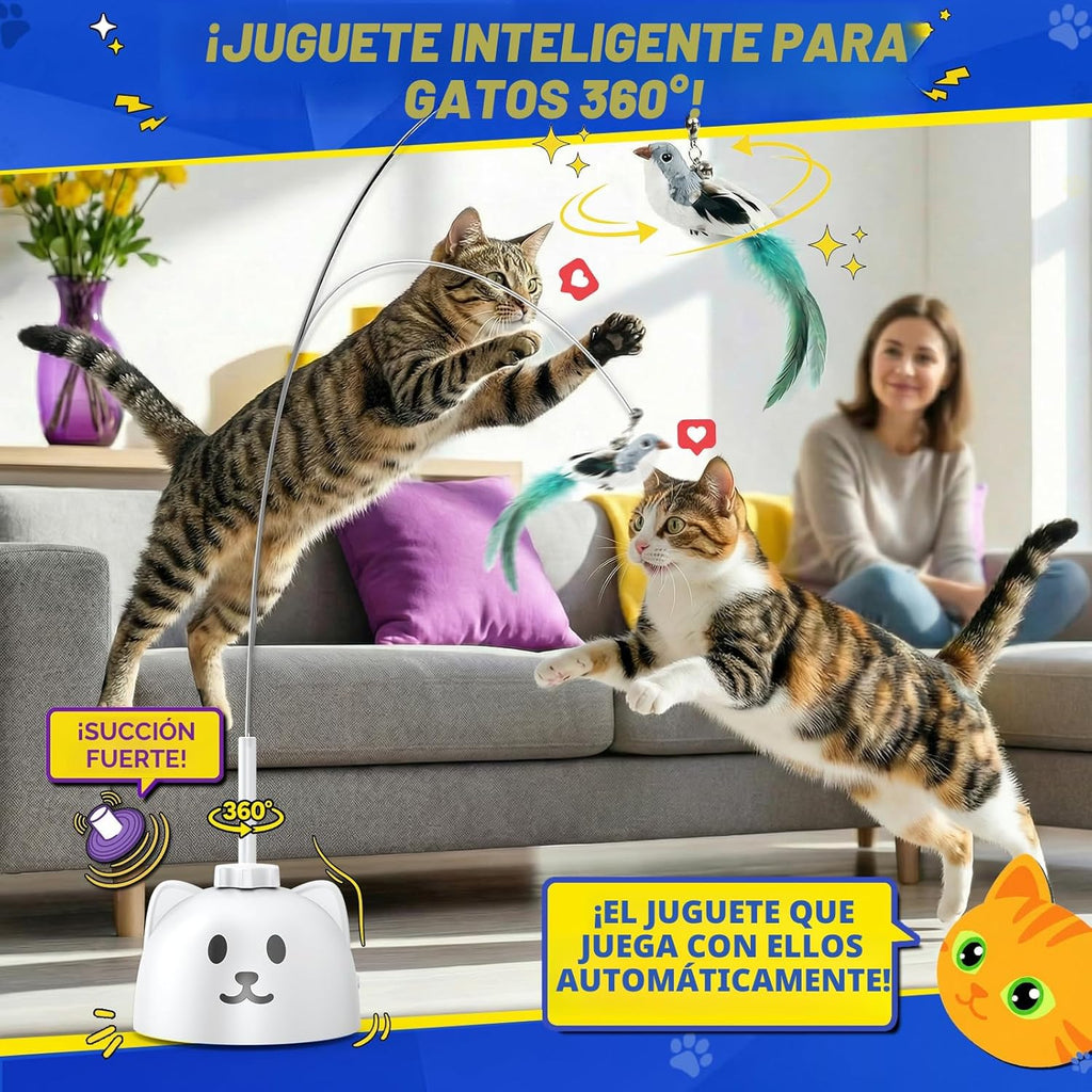 CATPICK Juguetes interactivos para gatos de interior, juguete autom...