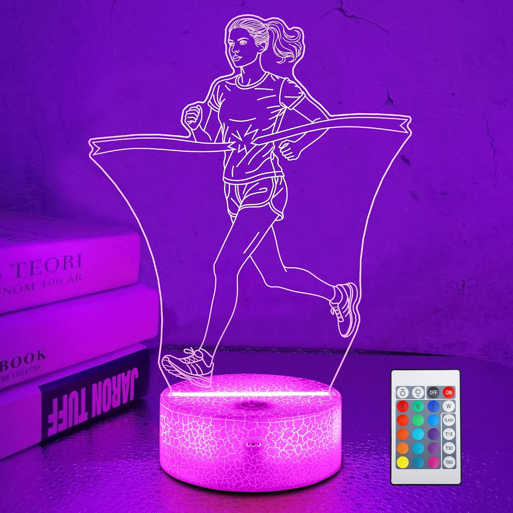 Lámpara de Ilusión 3D de Luz Nocturna para Atletas Femeninas con Co...
