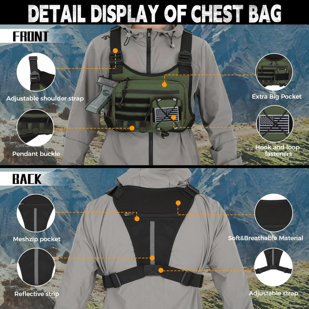 koculemi Bolsa de Pecho para Deportes al Aire Libre para Hombres, F...