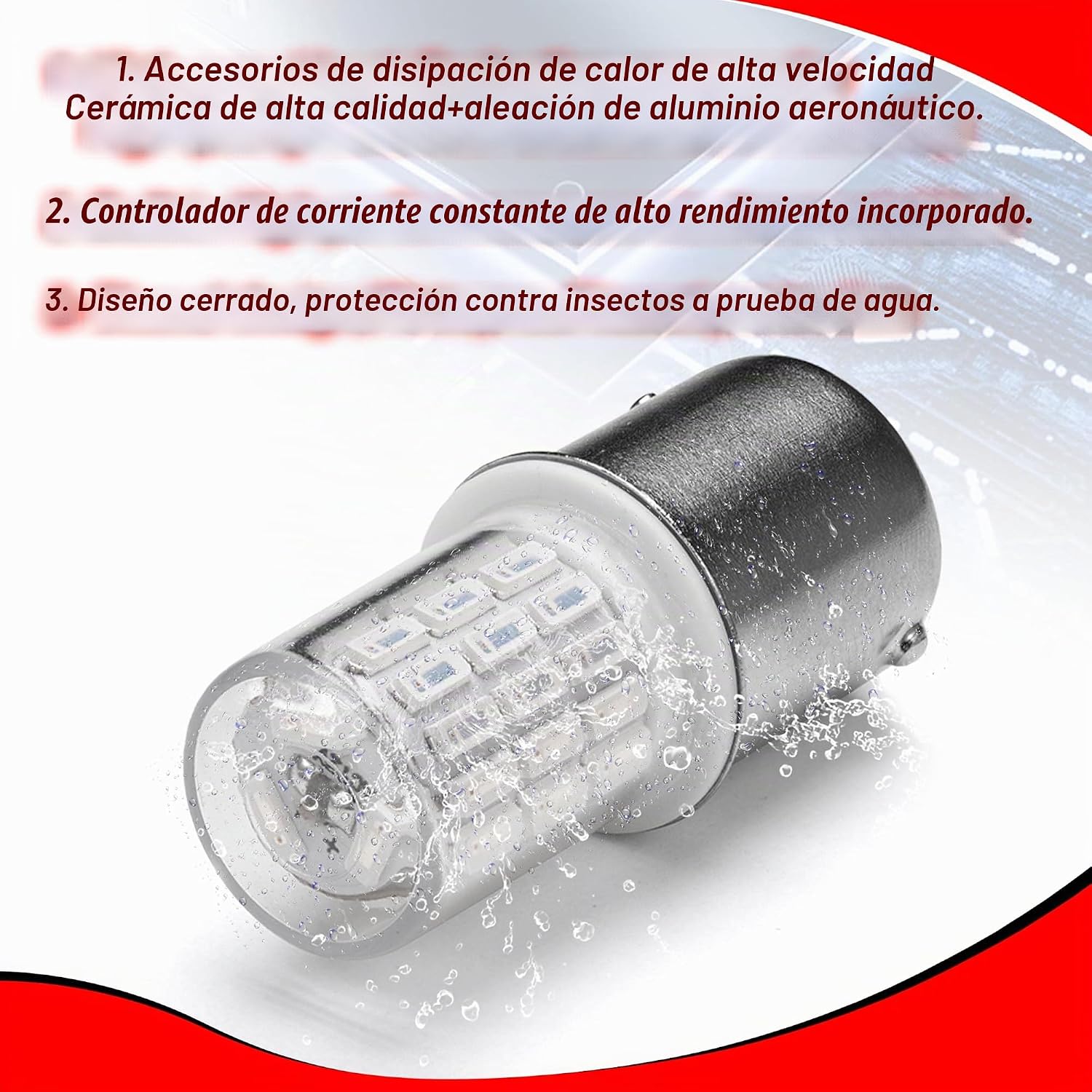 Ziomitus Bombillas LED rojas 1156 BA15S 1003 1141 7506 P21W 12V | R...