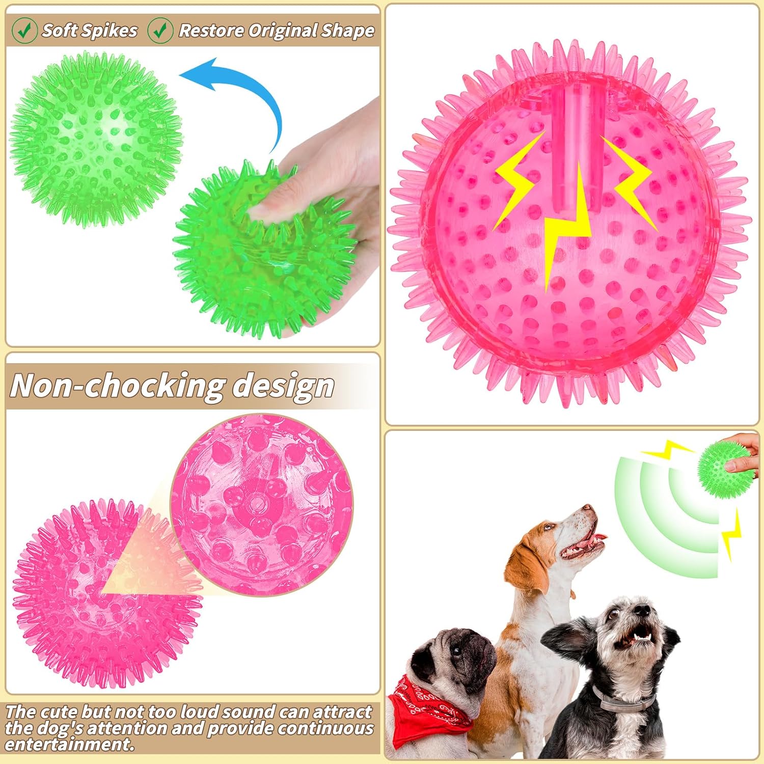 UZLU 12 Piezas Pelotas de Juguete Chirriantes para Perros de 4.5 pu...