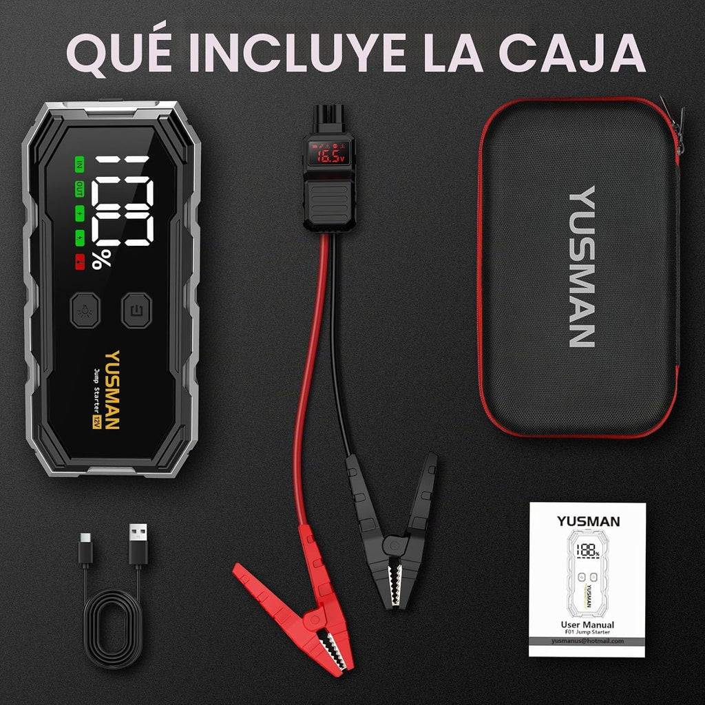 Arrancador de coche YUSMAN, paquete de batería de salto de 8000A 12...