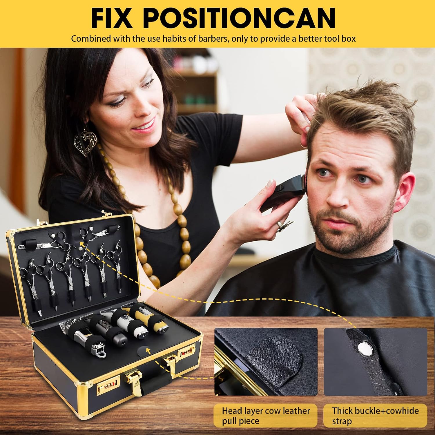 GGAIFbp Caja de accesorios de peluquería,Maletín de peluquería male...
